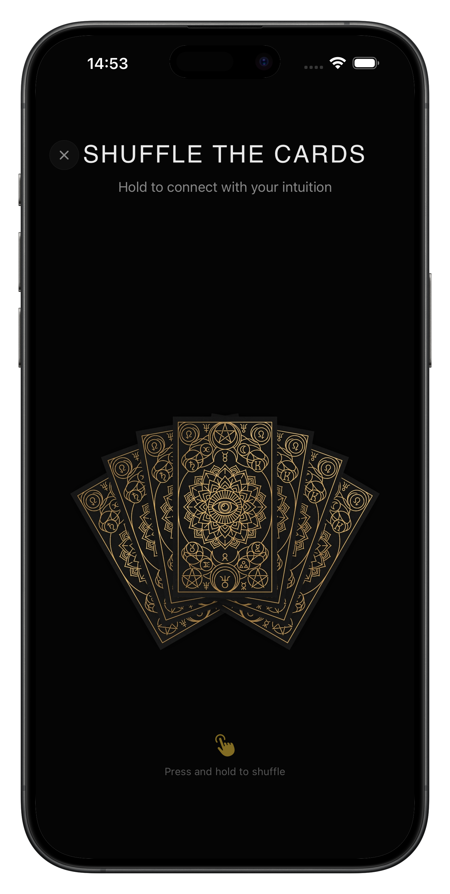 Screenshot: Tarot spread selection screen