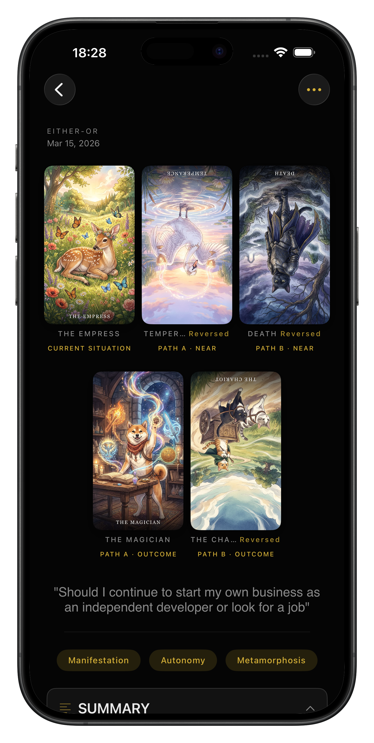 Screenshot: Follow-up conversation screen